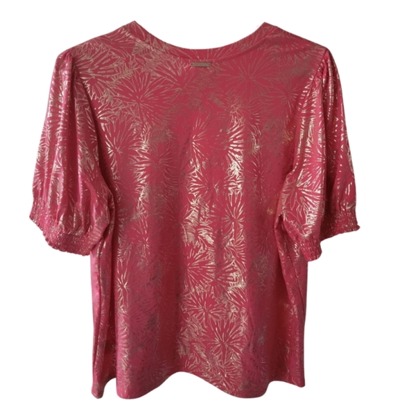 Michael Kors Sangria Foil Top Blouse Plus Size NWT - Picture 3 of 6